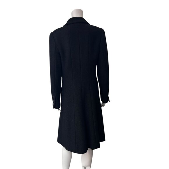 CHANEL 2001 Black Double Breasted Pea Coat Midi Jacket size IT 42/6 - Picture 7 of 12